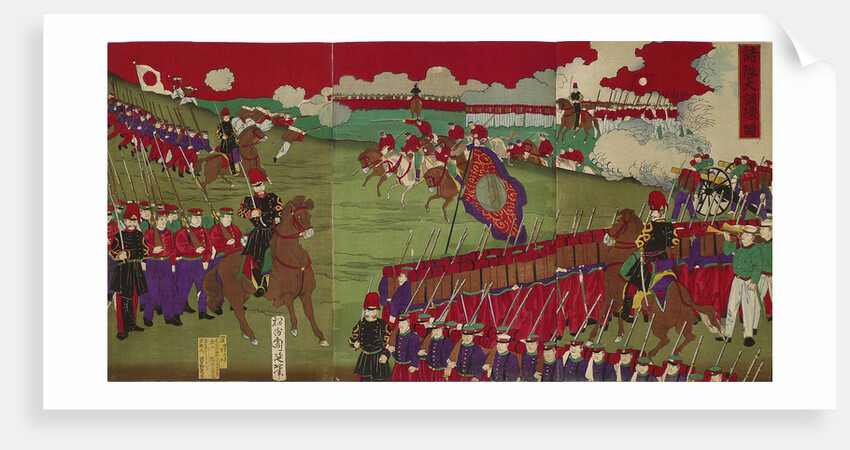 The Great Training Maneuvers by Various Army Corps (Shotai dai choren no zu) by Toyohara Chikanobu