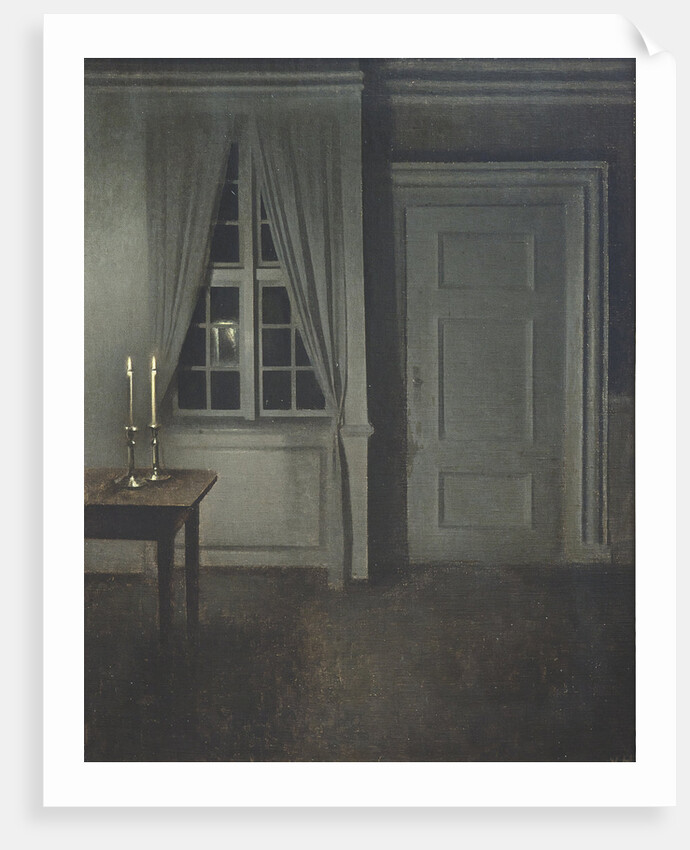 Interior with Two Candles by Vilhelm Hammershøi