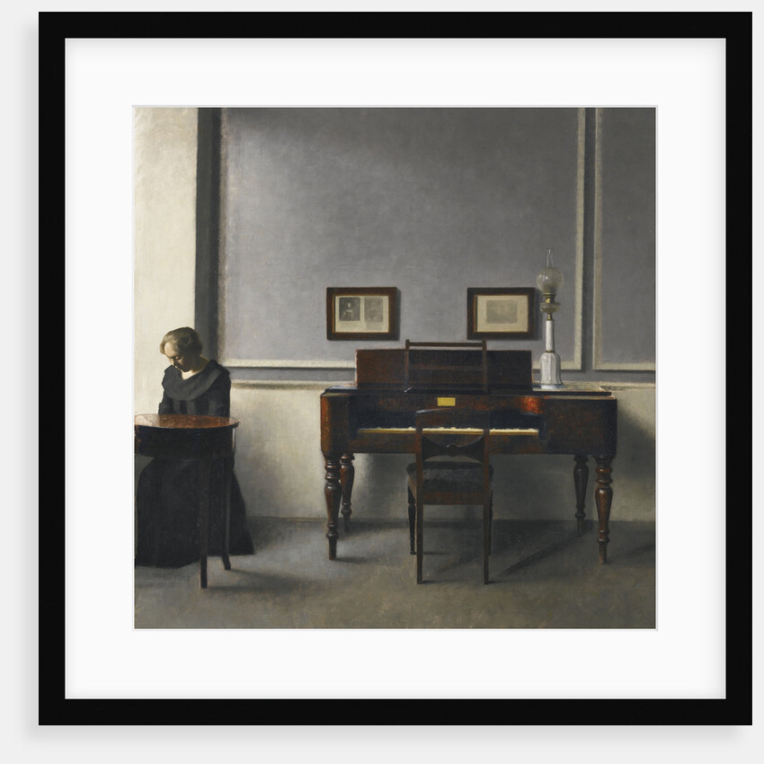 Ida in an Interior with Piano by Vilhelm Hammershøi