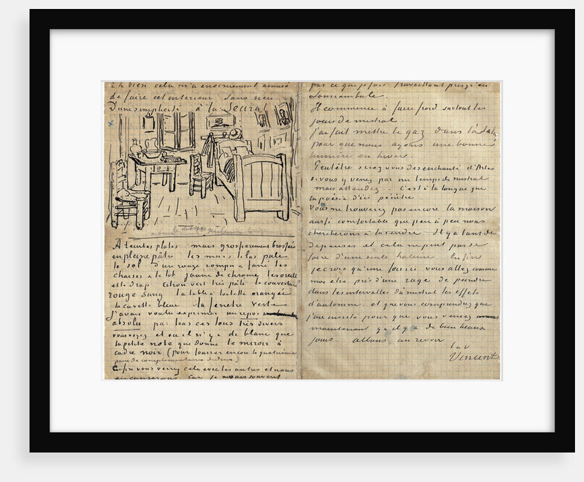 The bedroom, Letter to Paul Gauguin from Arles, Wednesday, 17 October 1888 by Vincent van Gogh