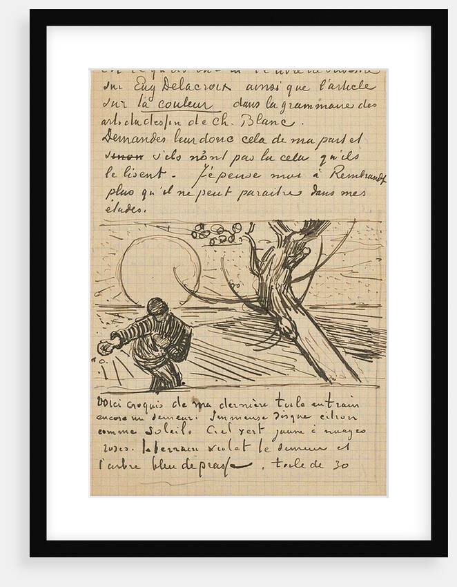 The Sower, Letter to Theo from Arles, c. 25 November 1888 by Vincent van Gogh