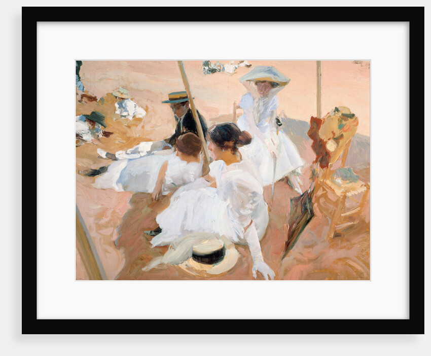 Under the awning, on the Beach at Zarautz by Joaquín Sorolla y Bastida