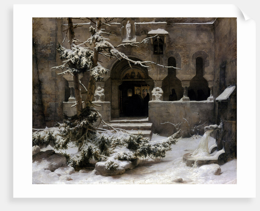 Monastery Garden in Snow by Carl Friedrich Lessing