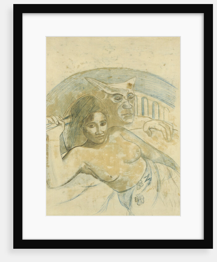 Tahitian Woman with Evil Spirit by Paul Eugéne Henri Gauguin