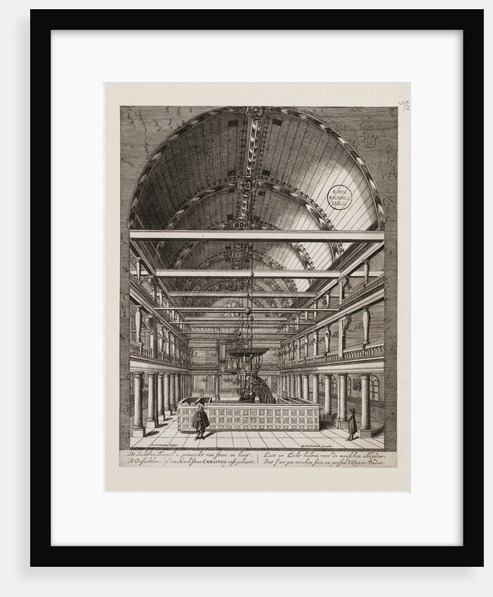 Interior of the Portuguese Synagogue in Amsterdam by Jan Veenhuysen