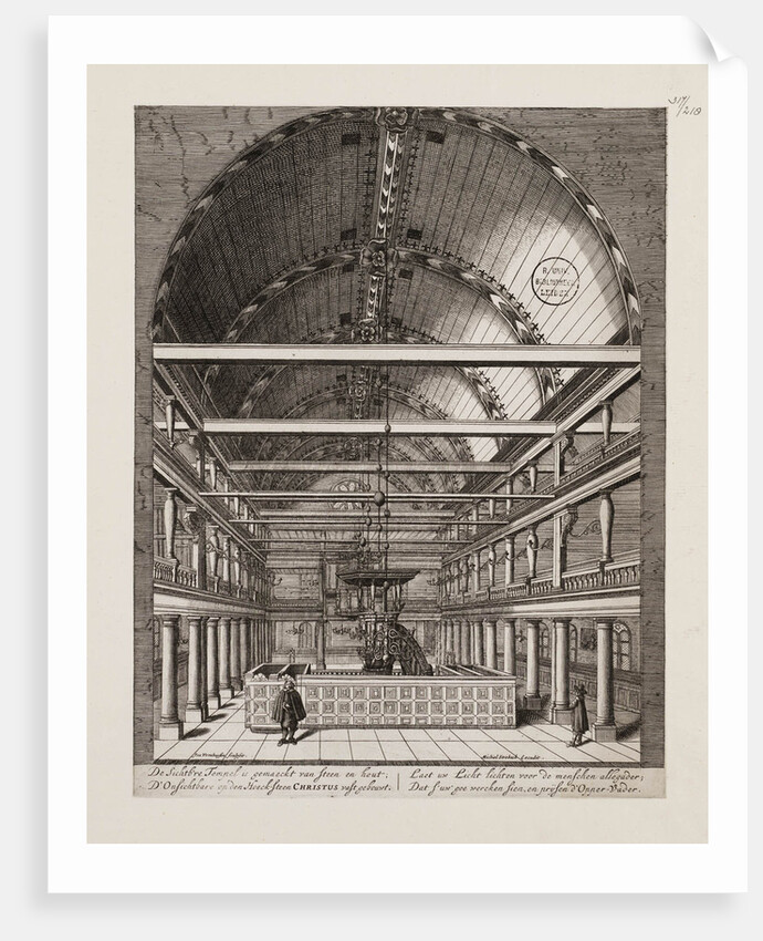Interior of the Portuguese Synagogue in Amsterdam by Jan Veenhuysen