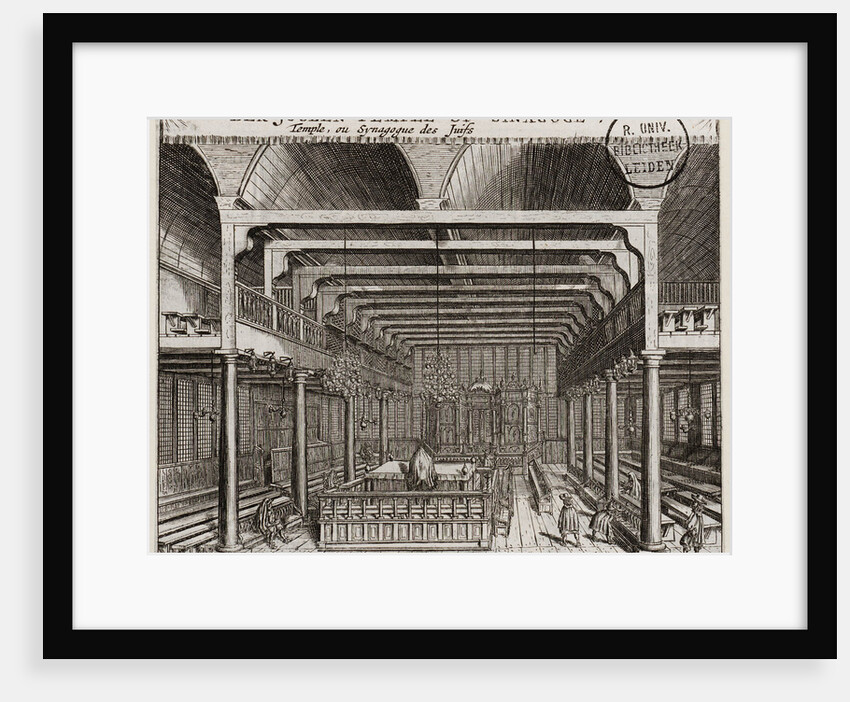 Interior of the Portuguese Synagogue in Amsterdam by Jan Veenhuysen