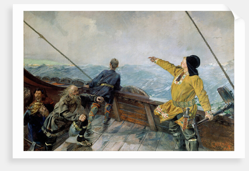 Leiv Eiriksson discovers America by Christian Krohg