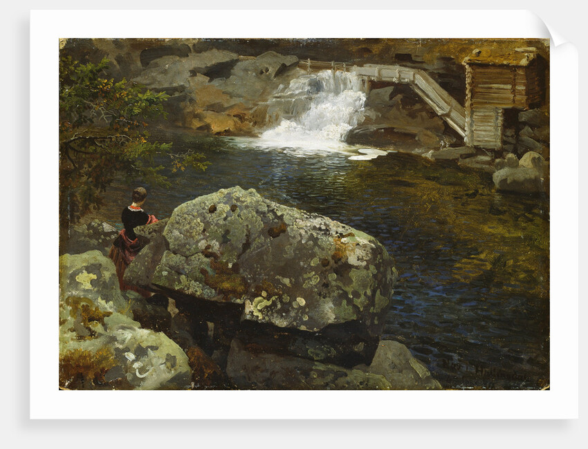 By the Mill Pond by Hans Gude