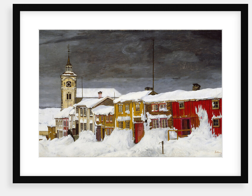 Street in Røros in Winter by Harald Sohlberg