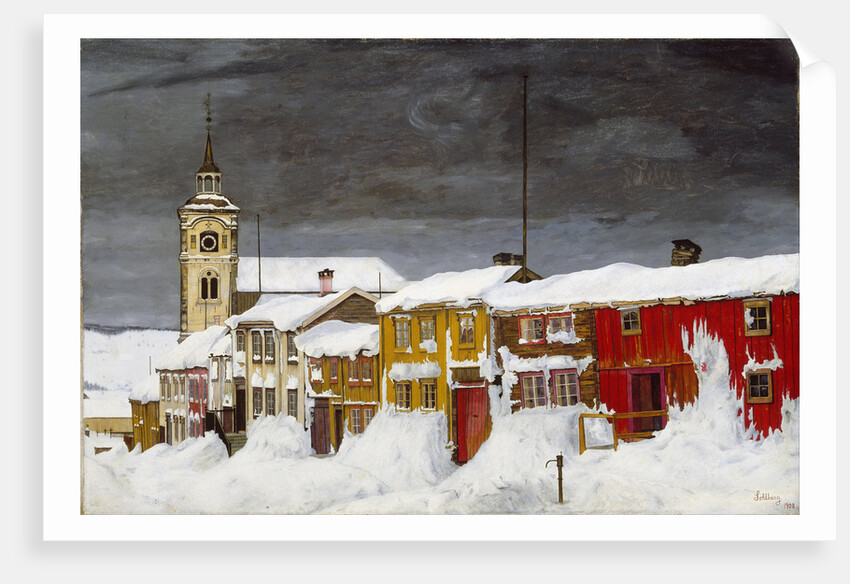 Street in Røros in Winter by Harald Sohlberg