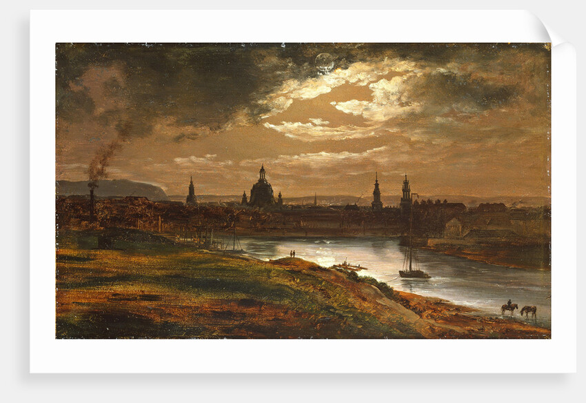 Dresden by Moonlight by Johan Christian Clausen Dahl