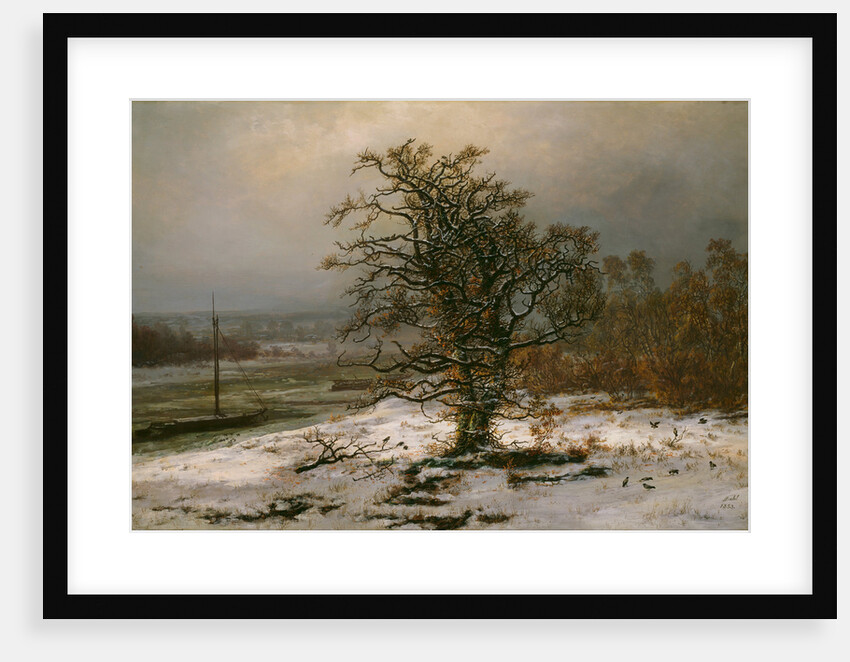 Oak Tree by the Elbe in Winter by Johan Christian Clausen Dahl