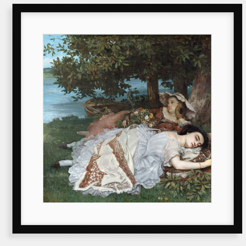 Young Ladies on the Bank of the Seine by Gustave Courbet