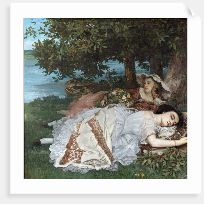 Young Ladies on the Bank of the Seine by Gustave Courbet