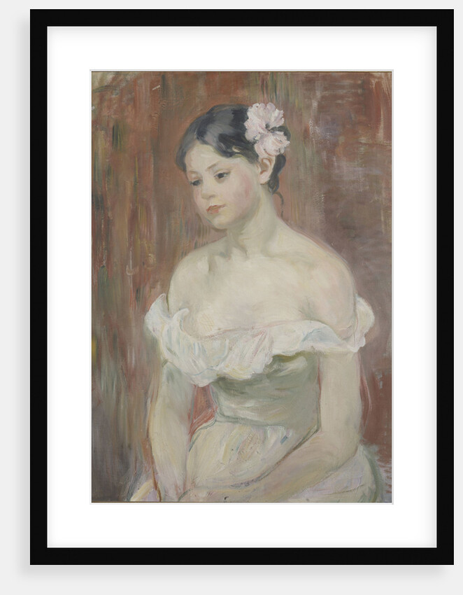 Girl with decollete (The Flower in Hair) by Berthe Morisot