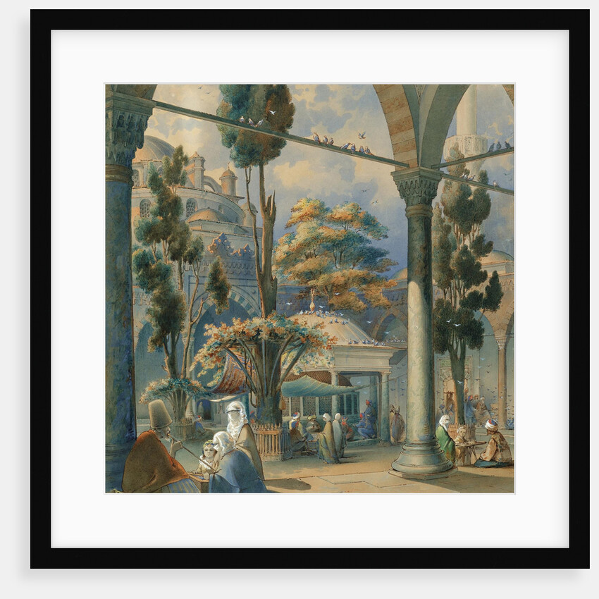Courtyard of the Sultan Bayezid Mosque in Constantinople by Amedeo Preziosi