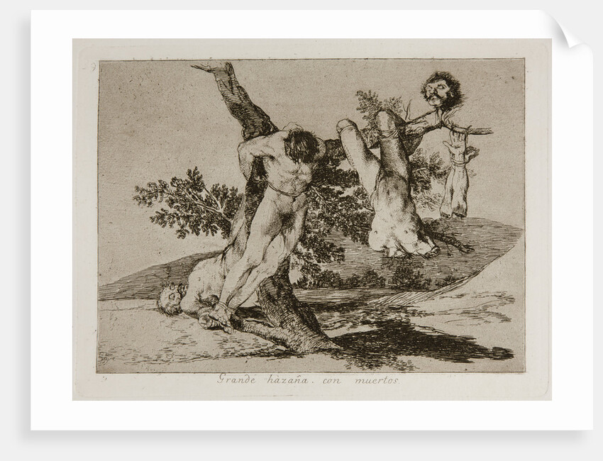 Grande hazaña! Con muertos! (A heroic feat! With dead men!) Plate 39 from The Disasters of War (Los by Francisco de Goya