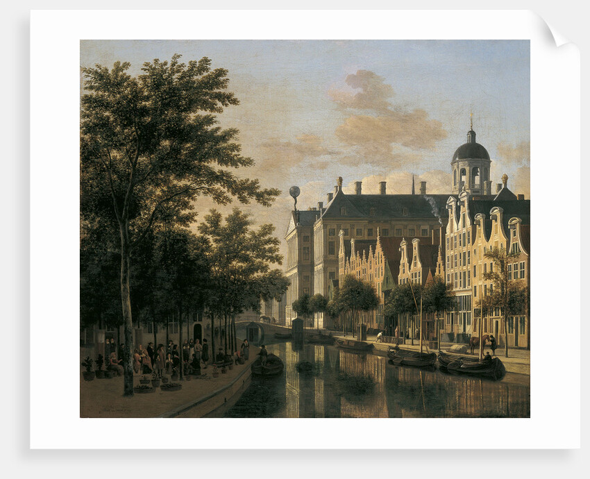The Nieuwezijds Voorburgwal with the Flower Market, Amsterdam by Gerrit Adriaensz Berckheyde