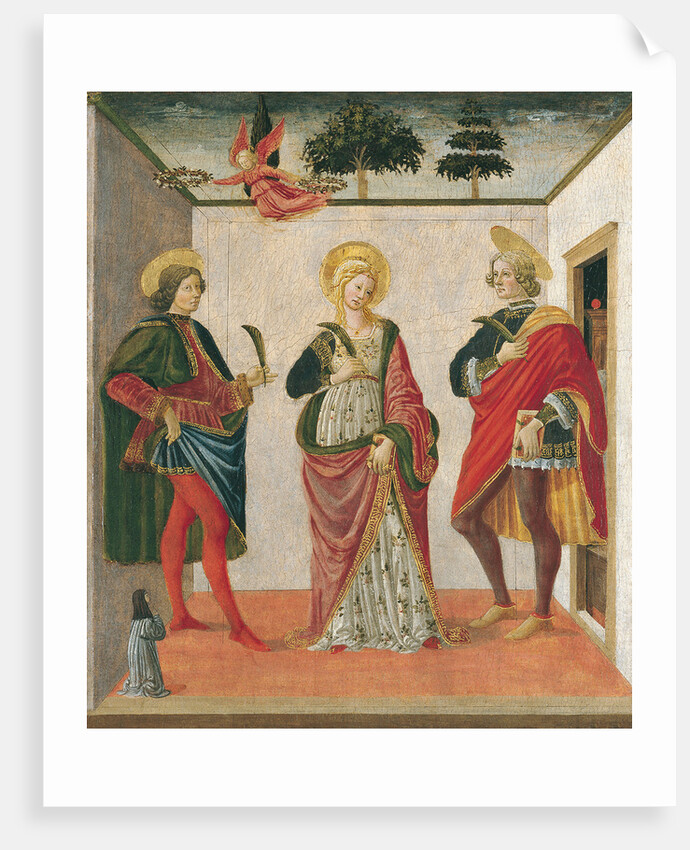 Saint Cecilia between Saint Valerian and Saint Tiburtius with a Donor by Francesco Botticini