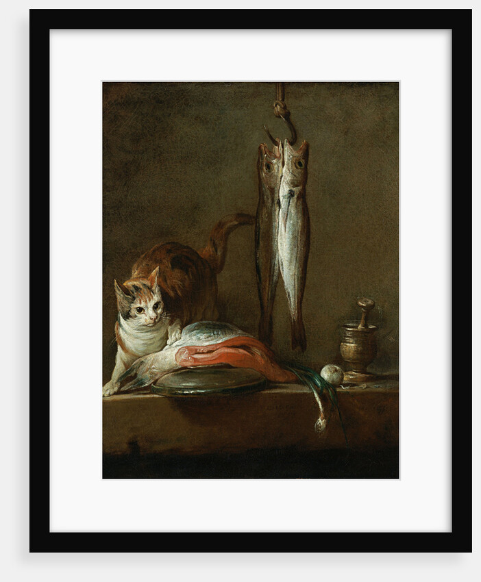 Still Life With Cat and Fish by Jean-Baptiste Siméon Chardin
