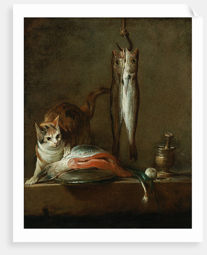 Still Life With Cat and Fish by Jean-Baptiste Siméon Chardin