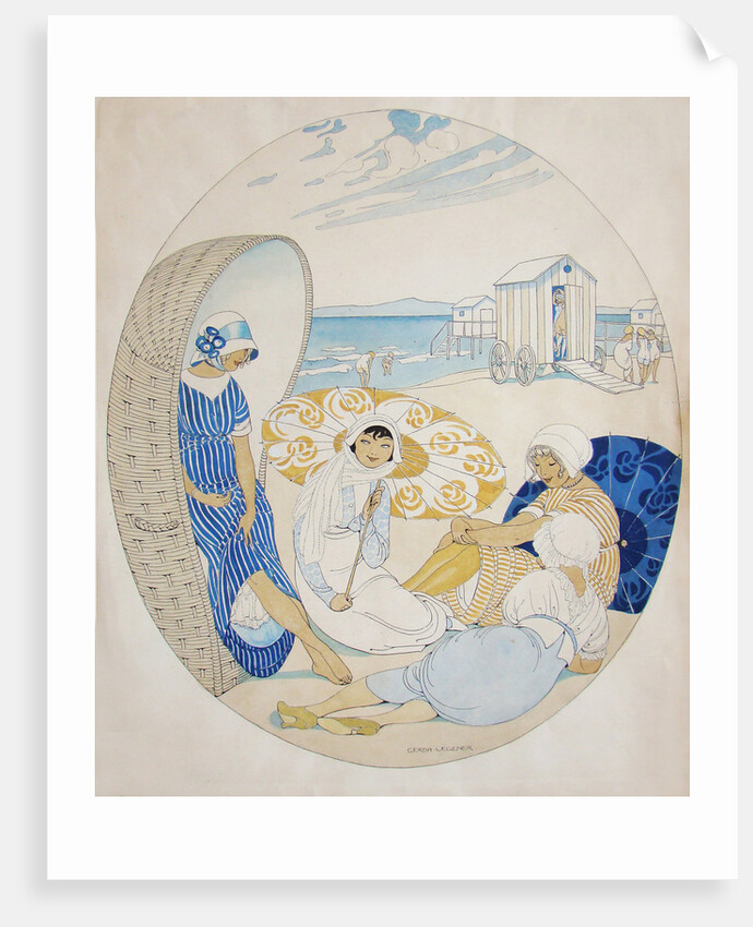 Chatting on the Danish Beach by Gerda Wegener