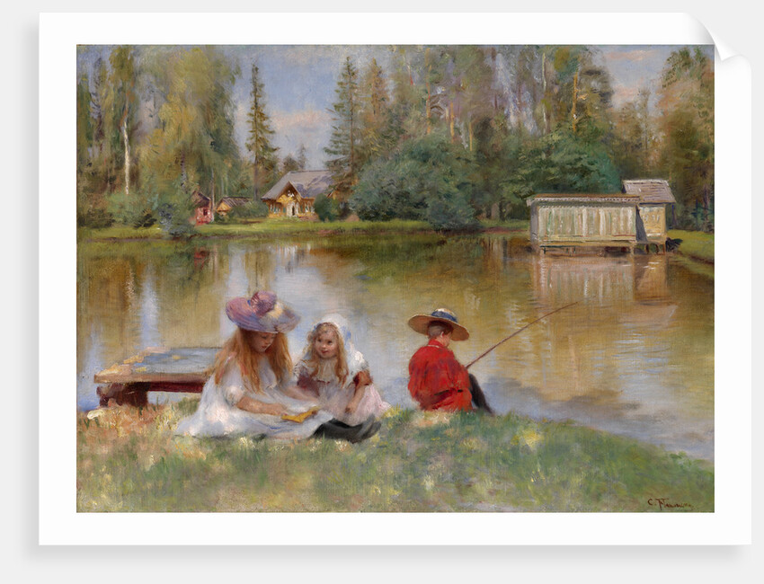 Children by the Lake by Konstantin Yegorovich Makovsky