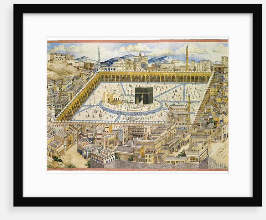 View of the Kaaba and surrounding buildings in Mecca, Second Half of the 19th cen by Mahmud