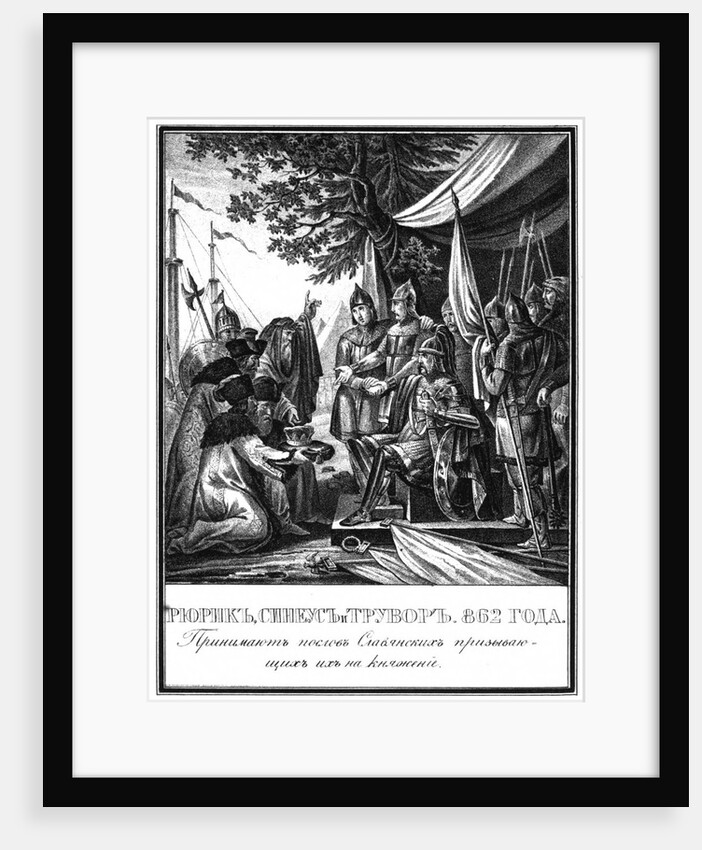 Rurik, Sineus and Truvor. The Invitation of the Varangians, 862 (From Illustrated Karamzin), 1836 by Boris Artemyevich Chorikov