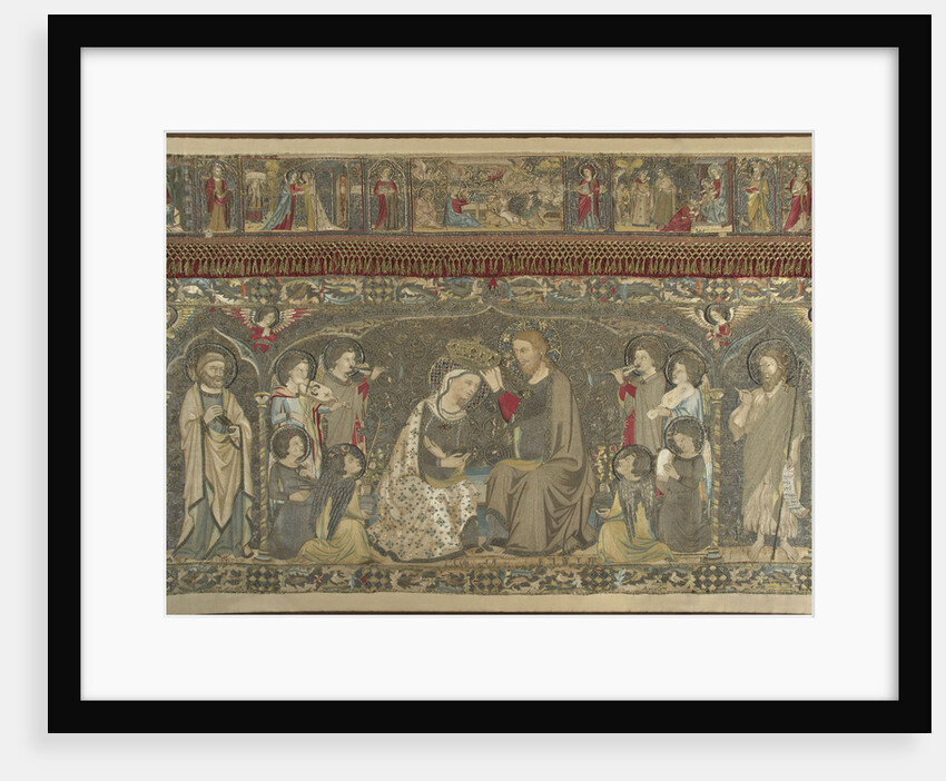 The Coronation of the Virgin between eight Angels and fourteen Saints (Ecclesiastical embroidery), 1 by Jacopo Cambi