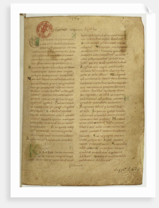 Historia Brittonum by Nennius. First page of manuscript, 11th century by Anonymous master
