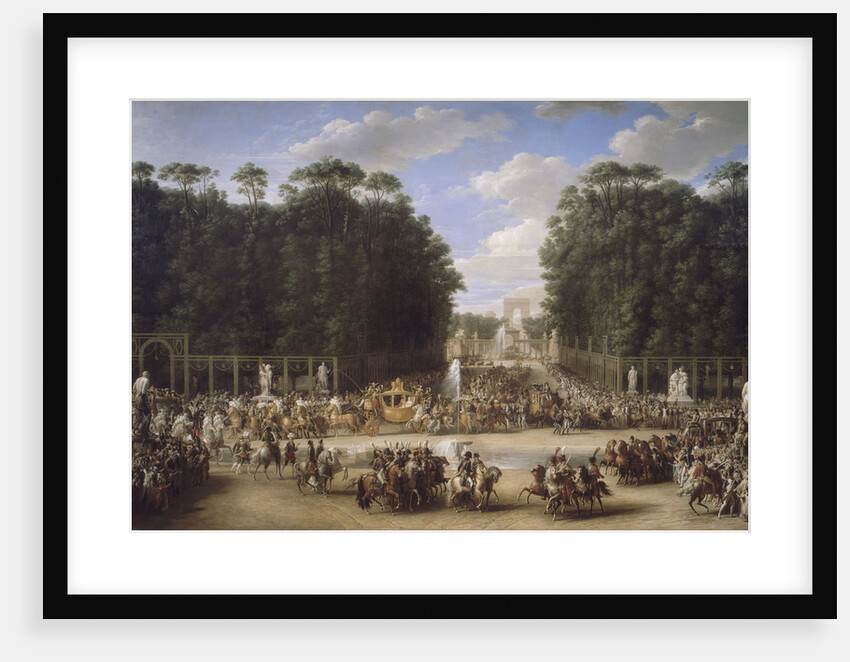 The marriage procession of Napoleon I and Marie-Louise crossing the Jardin des Tuileries on 2nd Apri by Étienne-Barthélémy Garnier