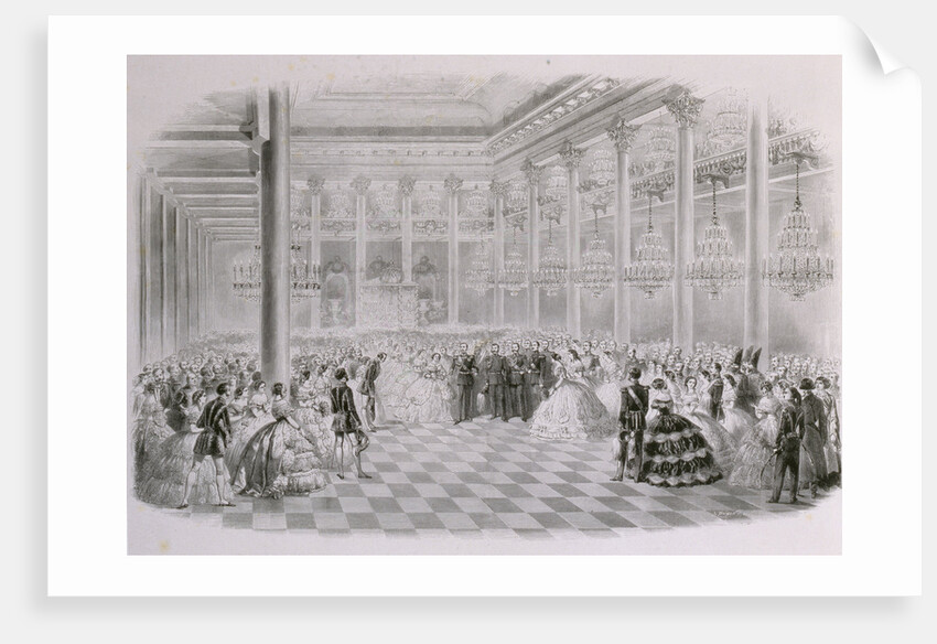 Ball in the Hall of the Russian Assembly of Nobility on the occasion of the coronation of Emperor Al by Mihály Zichy