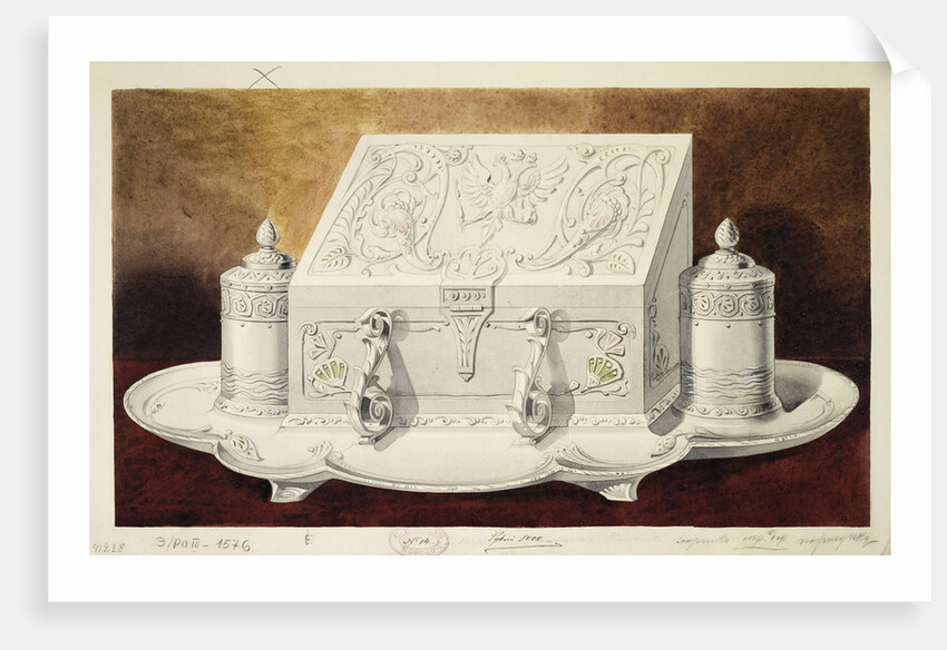 Design of an Inkstand Shaped like a Casket. (Series The Dowry of Grand Princess Maria Pavlovna), 1 by Carl Edvard Bolin company