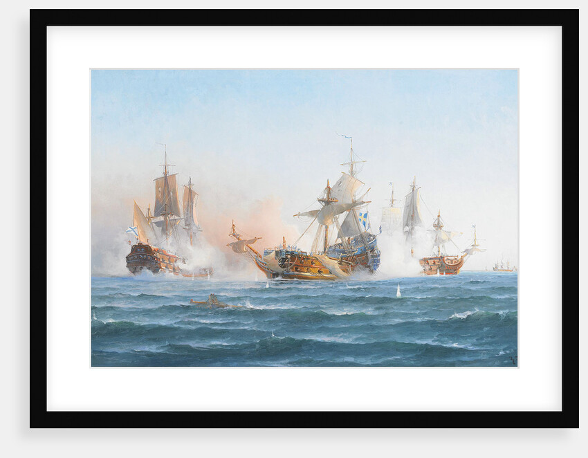 HMS Wachtmeister fighting against the Russian squadron on Juny 4, 1719, 1902 by Otto Ludvig Richarde