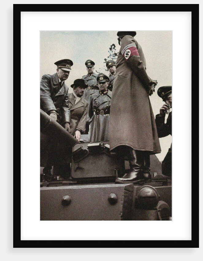 Adolf Hitler, Ferdinand Porsche, Walter Buhle and Albert Speer inspecting a Panzer tank at March 194 by Anonymous