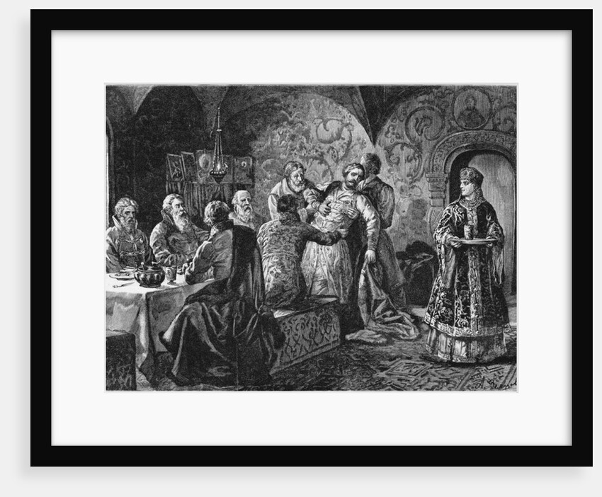 Prince Mikhail Vasiliyevich Skopin-Shuisky at the Feast of Count Vorotynsky by Alexander Efimovich Zemtsov
