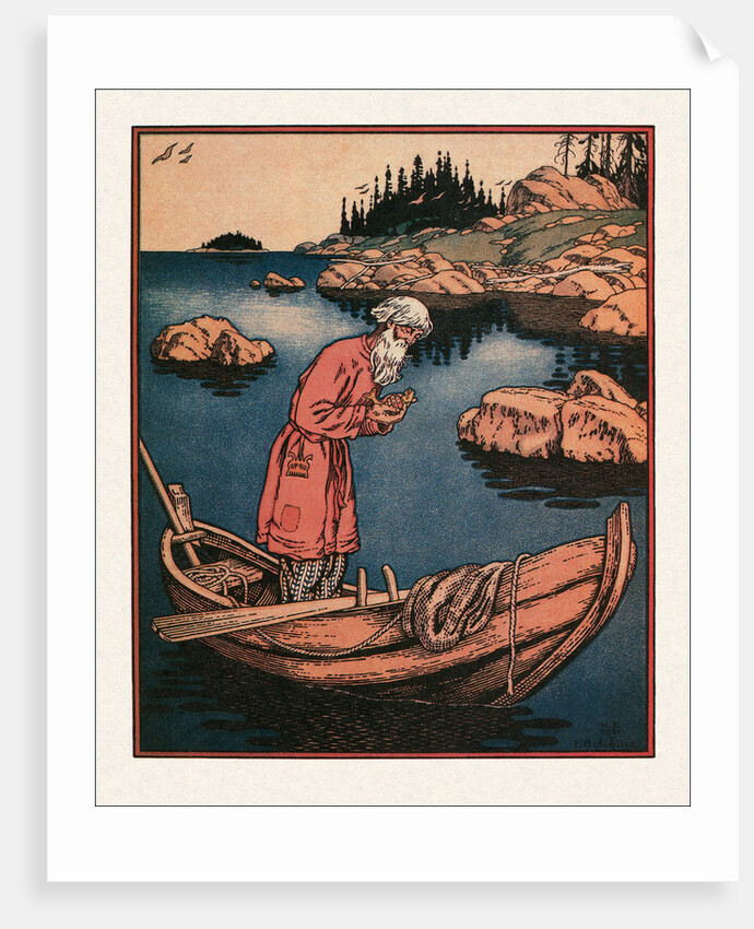 Illustration to the The Tale of the Fisherman and the Fish, 1933 by Ivan Yakovlevich Bilibin