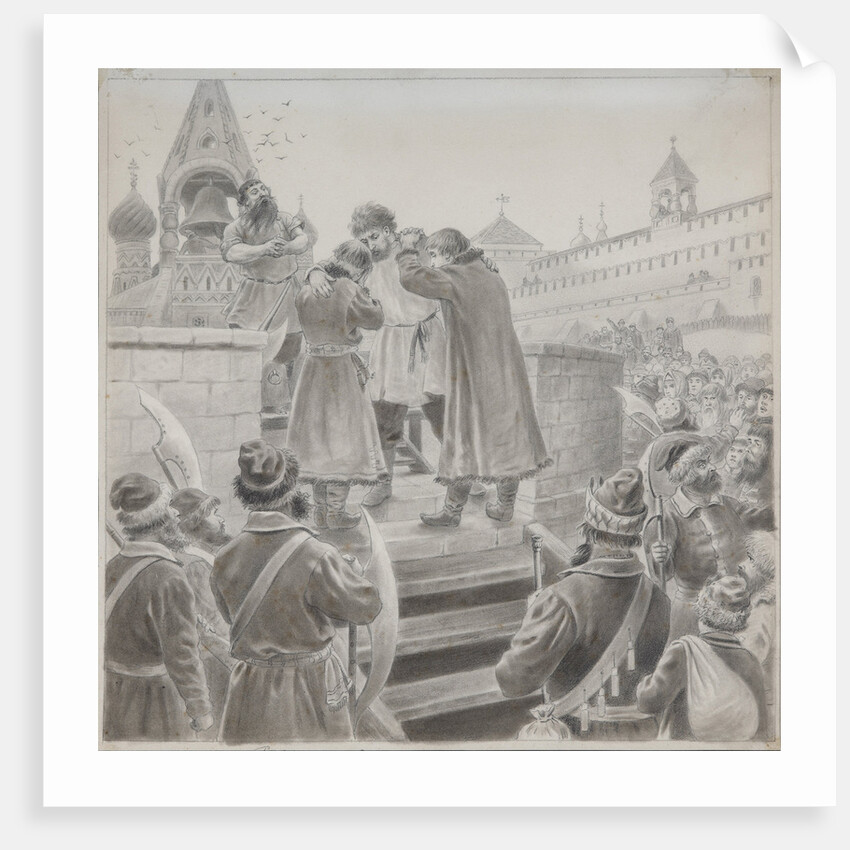 Illustration to the poem The Song of the Merchant Kalashnikov by M. Lermontov by Pyotr Ivanovich Korovin