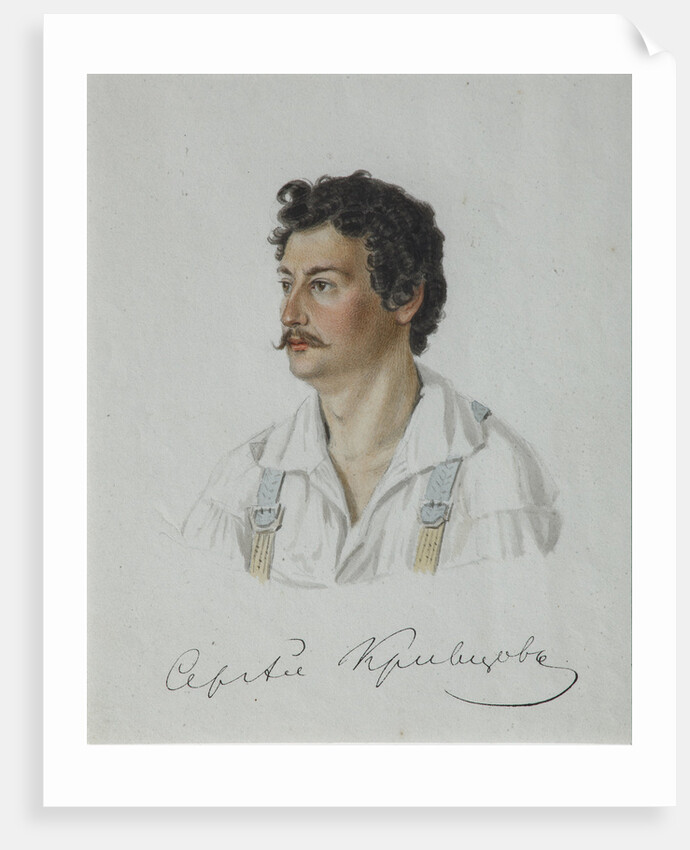 Portrait of the Decembrist Sergey Krivtsov, 1828 by Nikolai Alexandrovich Bestuzhev