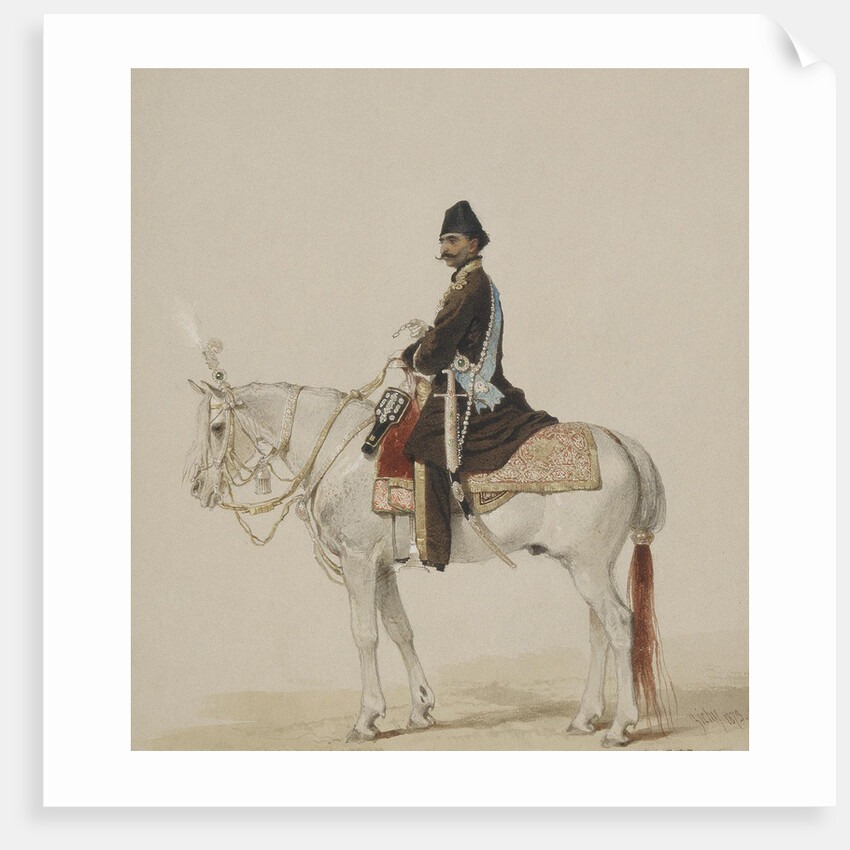Equestrian Portrait of Naser al-Din Shah Qajar, 1873 by Mihály Zichy