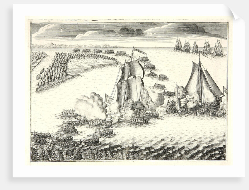The battle at the mouth of the Neva on May 18, 1703, 1720s by Alexei Fyodorovich Zubov