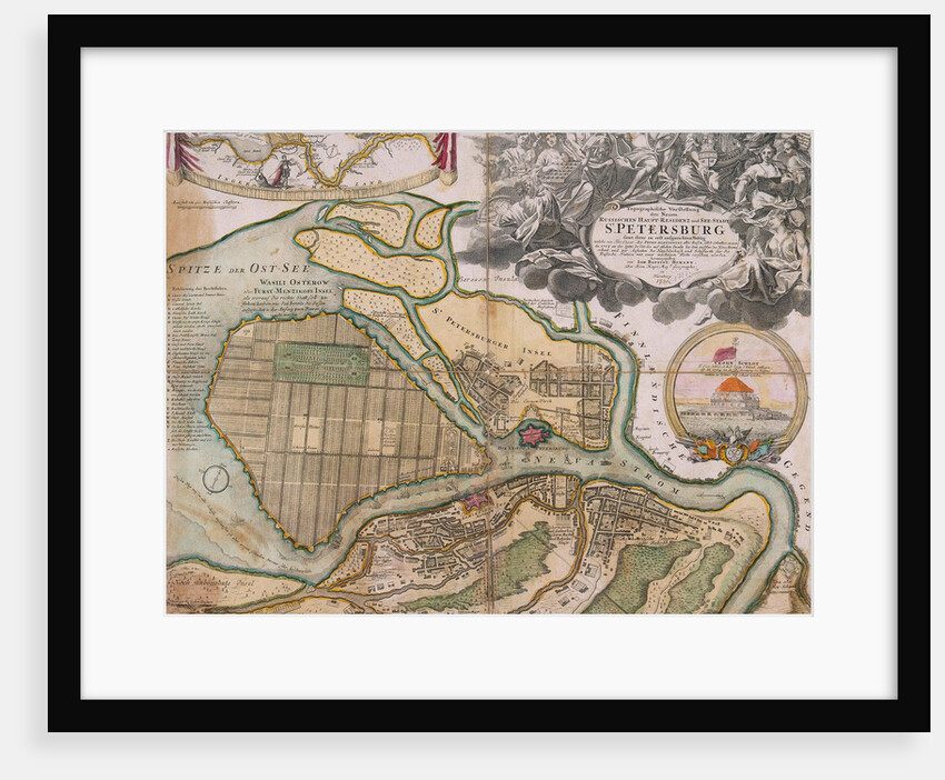 Map of Petersburg (Saint Petersburg master plan), ca. 1718-1719 by Johann Baptist Homann