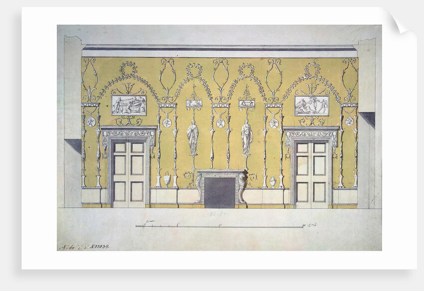 Design of the Green Dining room Great Palace in Tsarskoye Selo, Early 1780s by Charles Cameron
