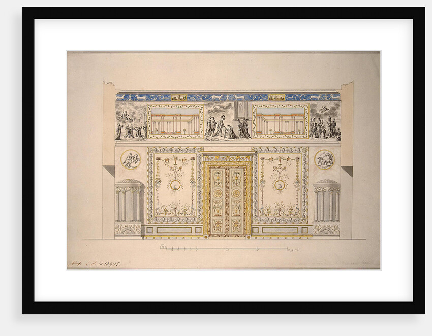 Design for the Lyons Hall (Yellow Drawing-Room) in the Great Palace of Tsarskoye Selo, Early 1780s by Charles Cameron