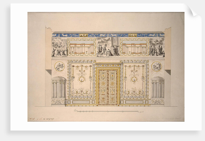 Design for the Lyons Hall (Yellow Drawing-Room) in the Great Palace of Tsarskoye Selo, Early 1780s by Charles Cameron
