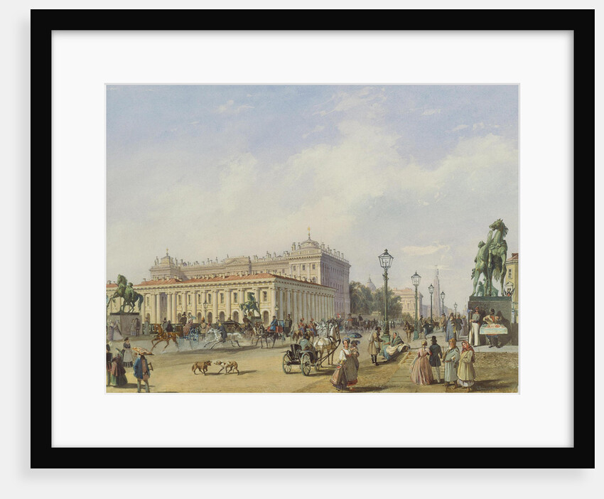 Die Anitschkow-Brücke in Sankt Petersburg, 1847 by Ludwig Franz Karl Bohnstedt