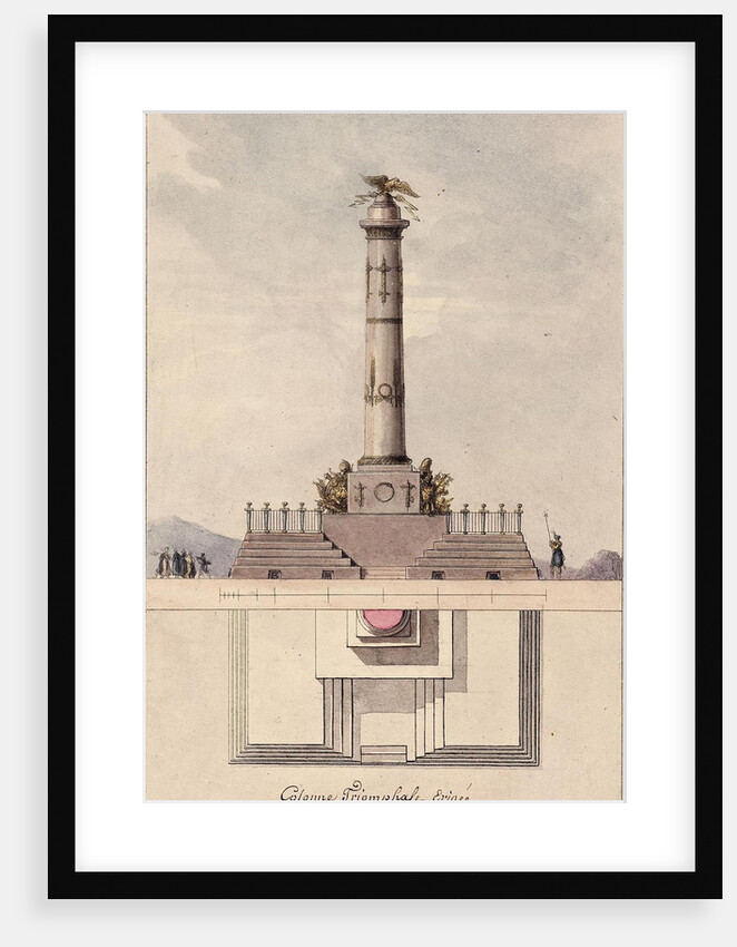 Design of the column commemorating centennial of the Battle of Poltava, 1805 by Jean François Thomas de Thomon