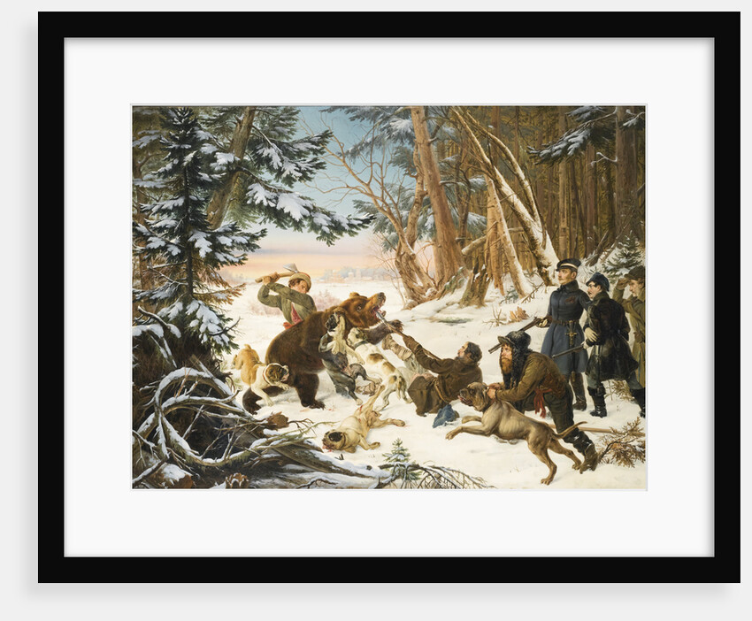 The Tsarevich Alexander Nikolaevich on a Bear hunt on the Outskirts a Moscow, 1843 by Otto Grashof